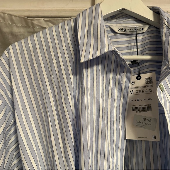 Belted Striped Button-Down - Picture 2 of 4